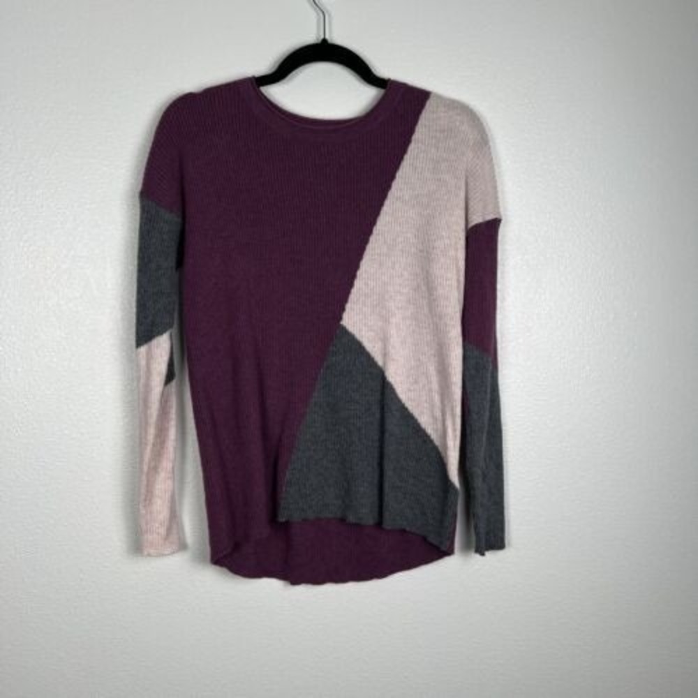 Smartwool Women's Colorblock Wool Blend Pulloverโ Knit Sweater Purple Sz S